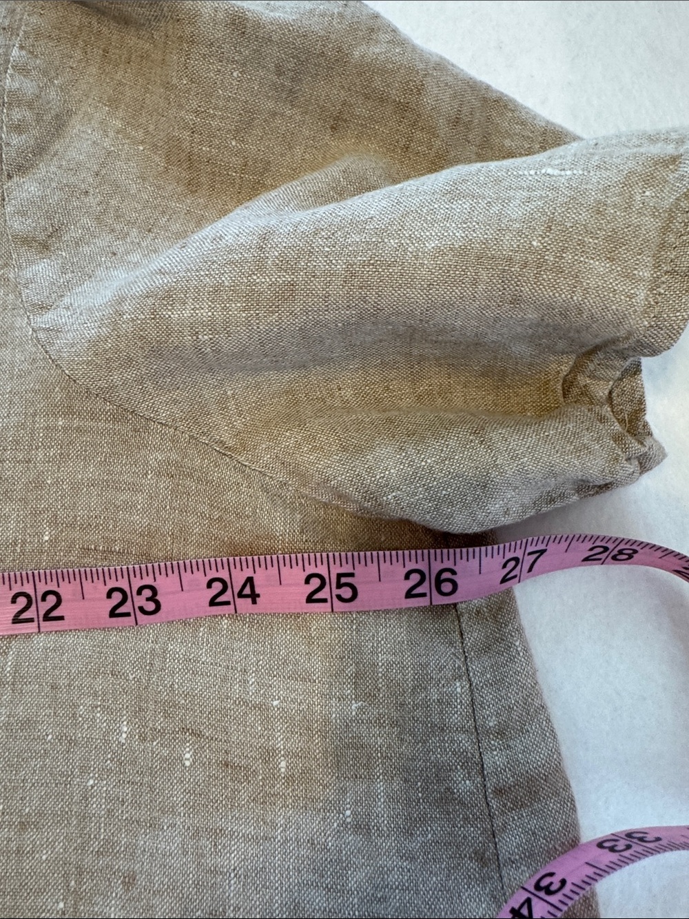 FLAX Linen Tunic Top Natural Beige Relaxed Fit Minimalist Artsy 18/20 - Picture 4 of 5